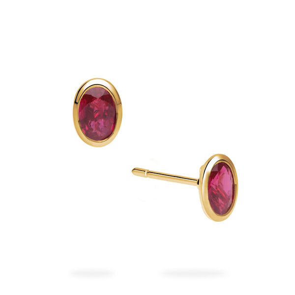 Yellow Gold Ruby Stud Earrings