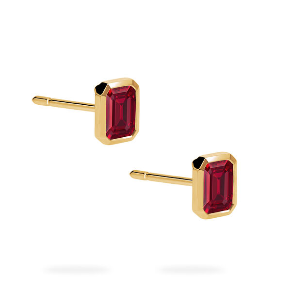 Yellow Gold Ruby Stud Earrings