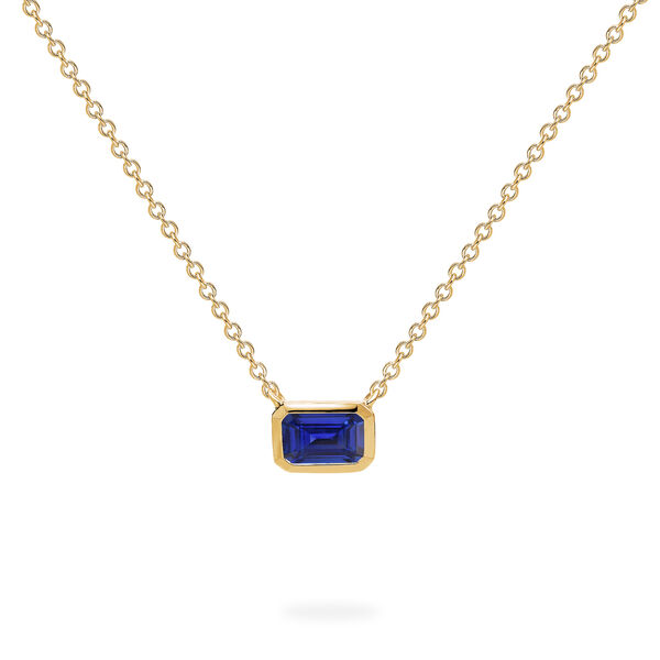 Yellow Gold Sapphire Pendant Necklace