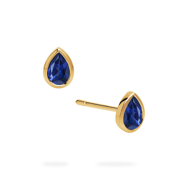 Yellow Gold Sapphire Stud Earrings
