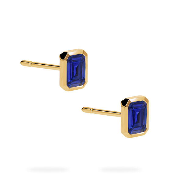 Yellow Gold Sapphire Stud Earrings