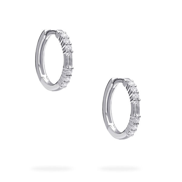 White Gold Diamond Hoop Earrings