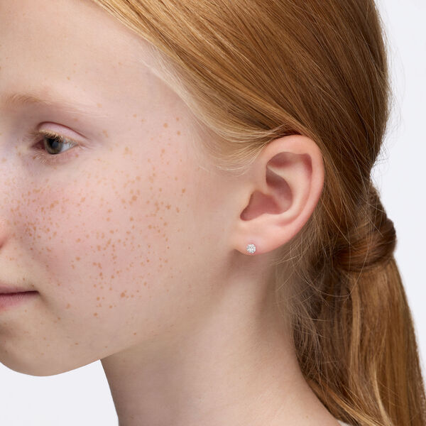 Small Diamond Cluster Earrings for Baby