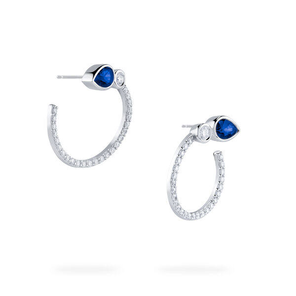 Sapphire and Diamond Circle Earrings
