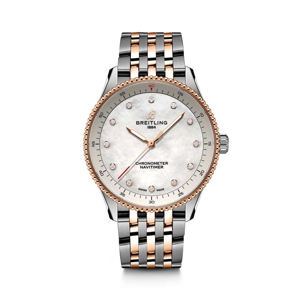 Navitimer Quartz 32 mm Stainless Steel, Red Gold and Diamond