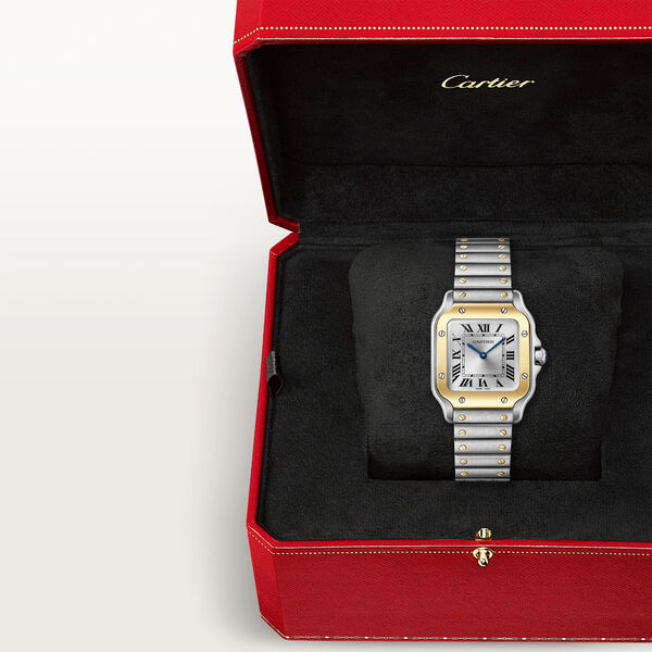 Santos de Cartier Small Quartz 27 mm Yellow Gold and Stainless Steel