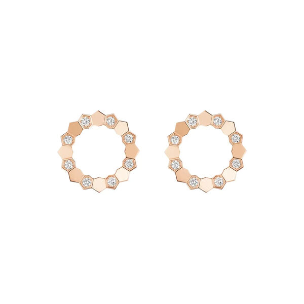 Bee de Chaumet Rose Gold and Diamond Stud Earrings