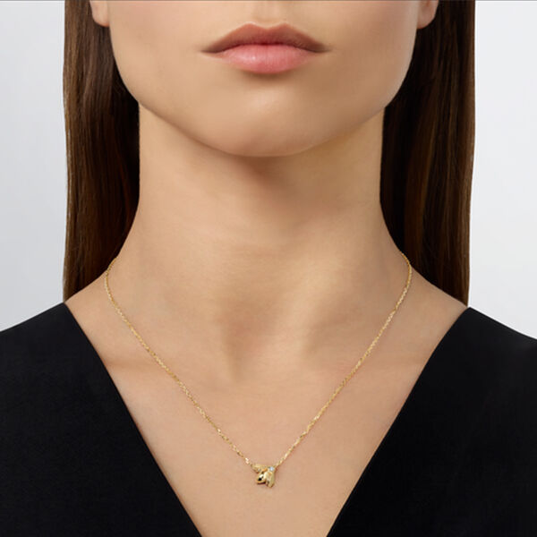 Bee De Chaumet Yellow Gold and Diamond Pendant