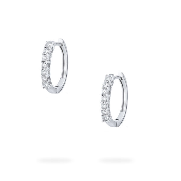 Diamond Hoop Earrings in White Gold