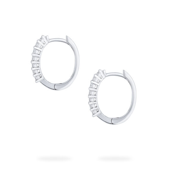 Diamond Hoop Earrings in White Gold