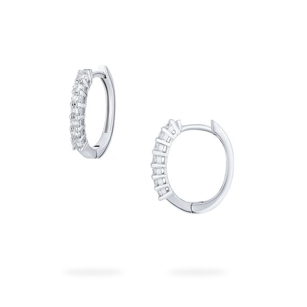 Diamond Hoop Earrings in White Gold