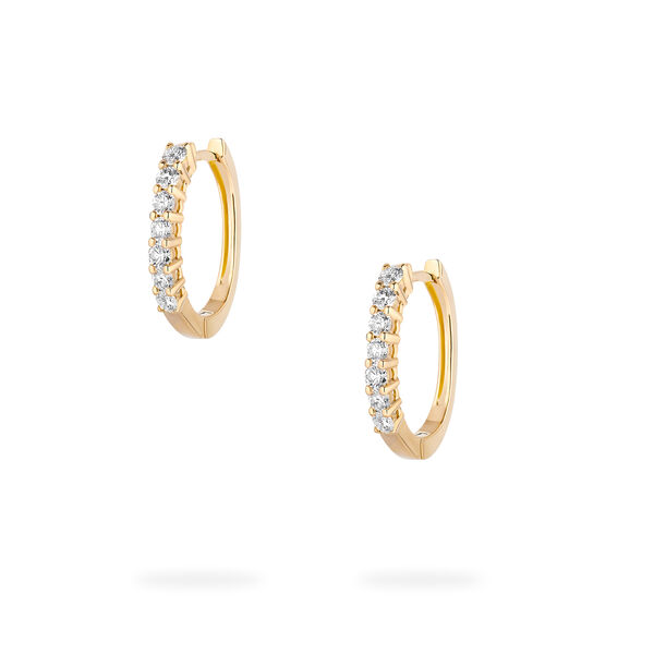 Diamond Hoop Earrings in Yellow Gold