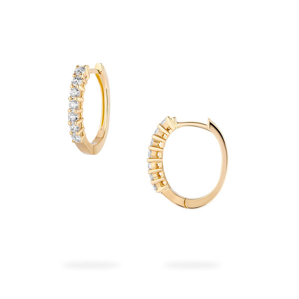 Diamond Hoop Earrings in Yellow Gold