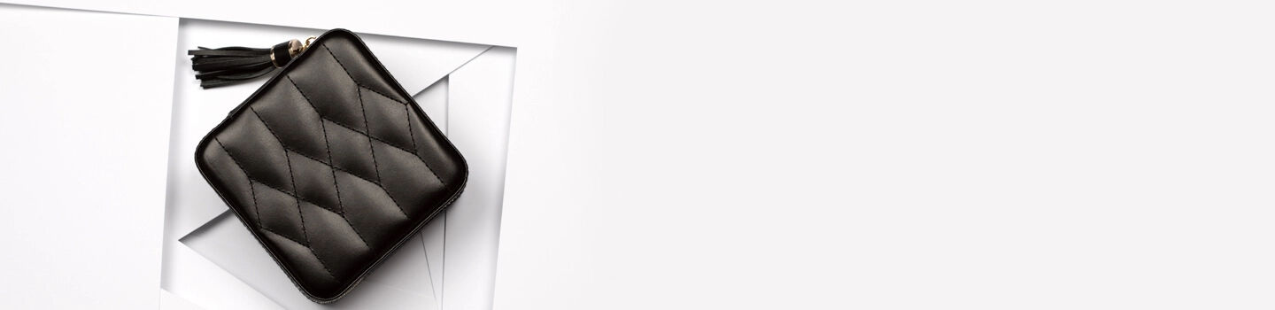 A black Wolf travel jewellery case