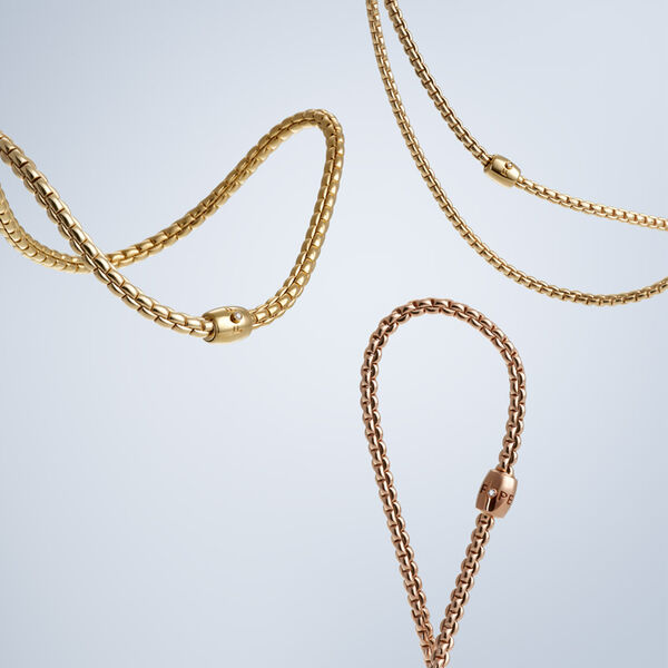 Eka Flex'it D-Link Yellow Gold and Diamond Necklace