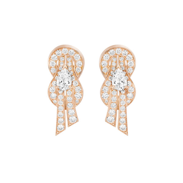 Chance Infinie Medium Rose Gold and Diamond Stud Earrings