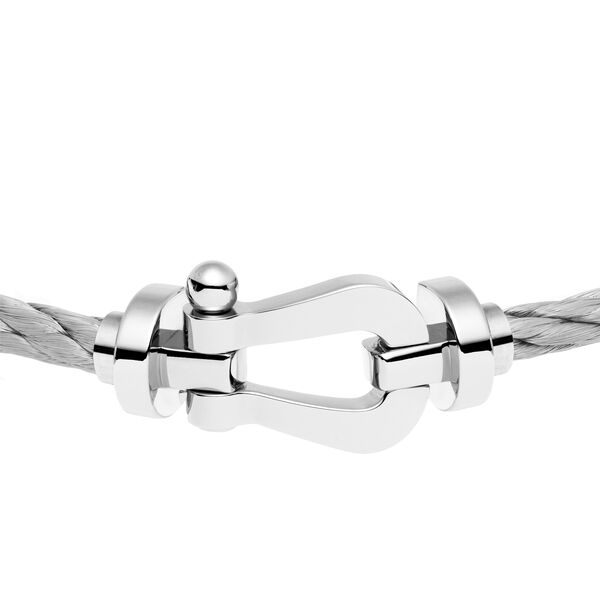Force 10 Large White Gold Cable Bracelet