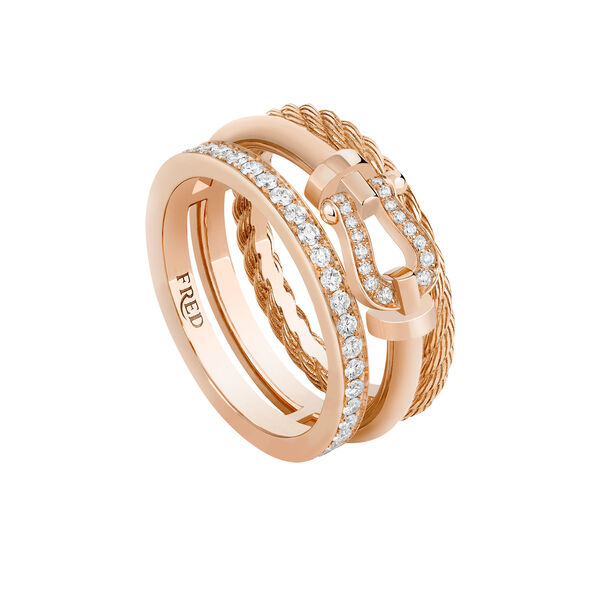 Force 10 Rise Rose Gold and Diamond Pav&eacute; Ring