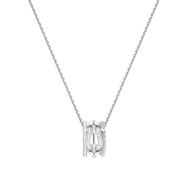 Force 10 Rise Small White Gold and Diamond Pav&eacute; Pendant