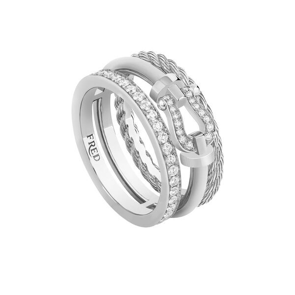 Force 10 Rise White Gold and Diamond Pav&eacute; Ring