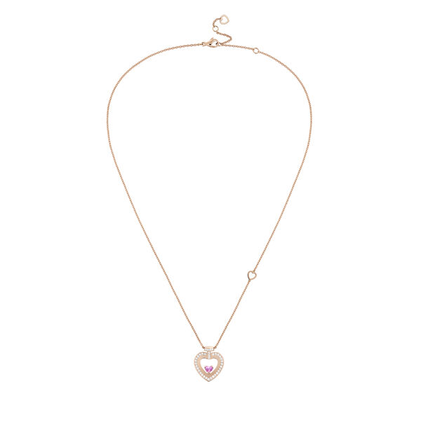 Pretty Woman Medium Rose Gold, Pink Sapphire and Diamond Pav&eacute; Pendant