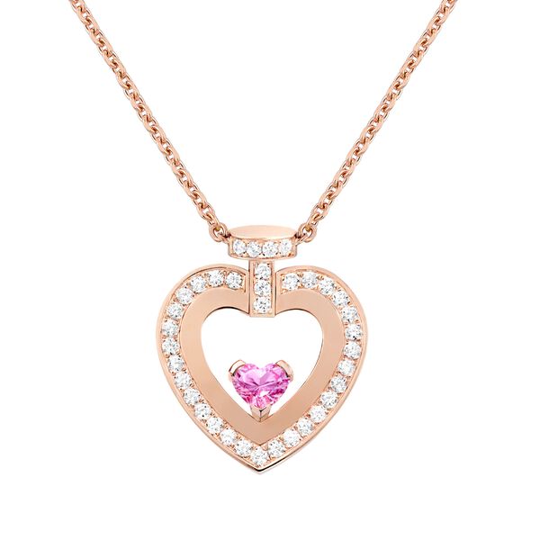 Pretty Woman Medium Rose Gold, Pink Sapphire and Diamond Pav&eacute; Pendant