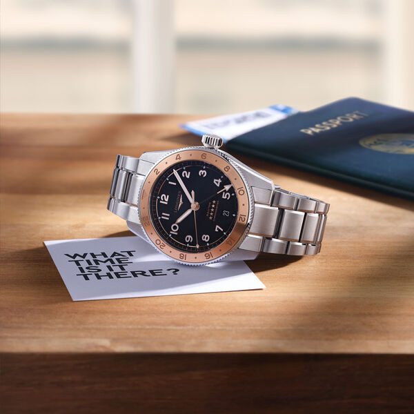 Spirit Zulu Time 1925 Automatic GMT 39 mm Rose Gold and Stainless Steel