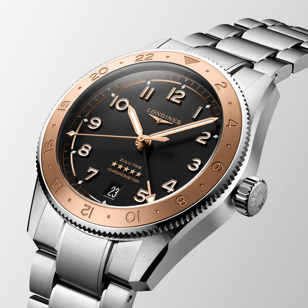 Spirit Zulu Time 1925 Automatic GMT 39 mm Rose Gold and Stainless Steel