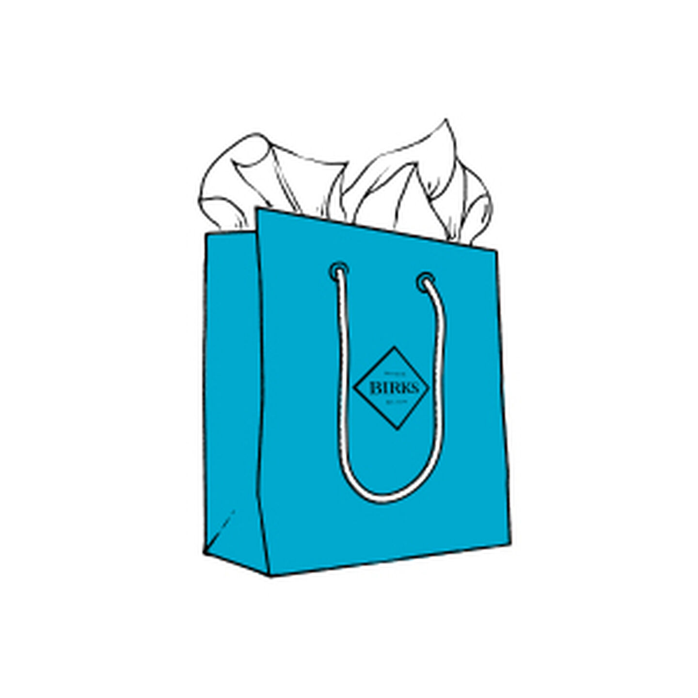 Illustration of a Maison Birks blue bag.