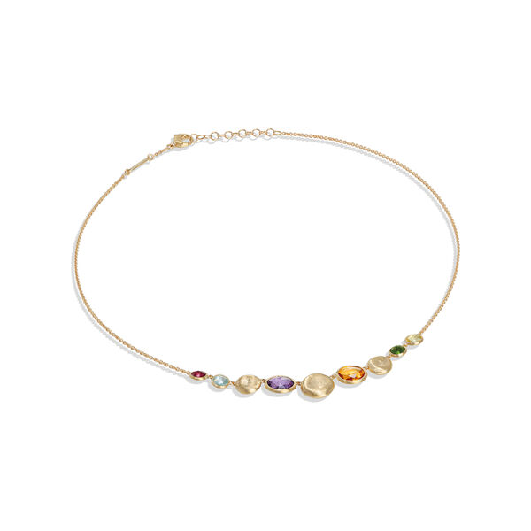 Jaipur Colour Yellow Gold and Semi-Precious Gemstone Necklace