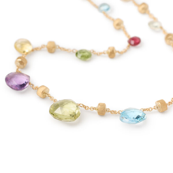 Paradise Yellow Gold and Semi-Precious Gemstone Necklace