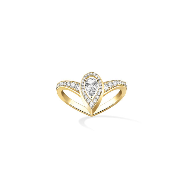 Fiery Yellow Gold and Diamond Ring .10ct