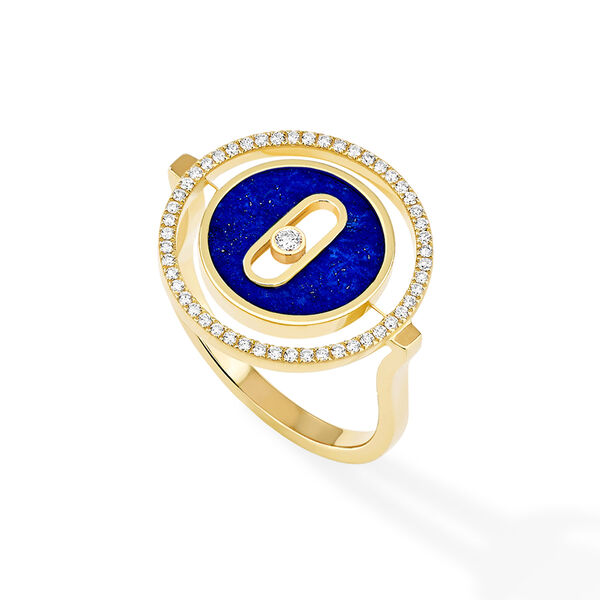 Lucky Move Small Yellow Gold, Lapis and Diamond Ring