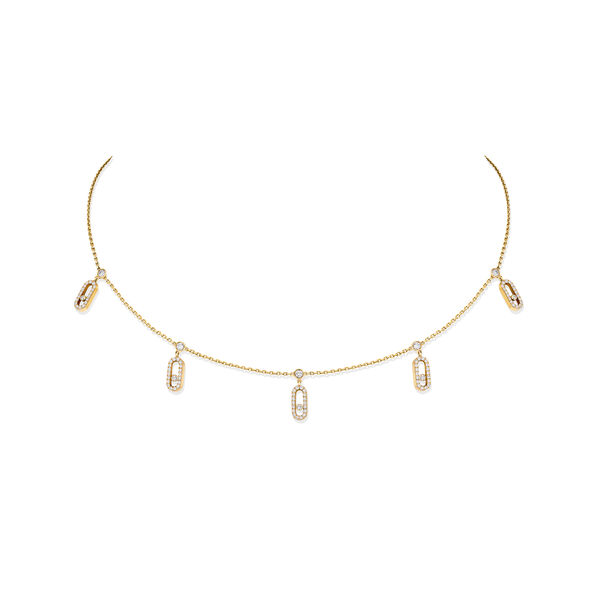 Move Uno Yellow Gold and Diamond Pav&eacute;  Choker