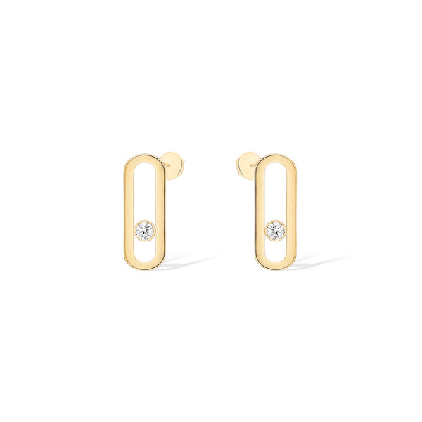 Move Uno Yellow Gold and Diamond Stud Earrings