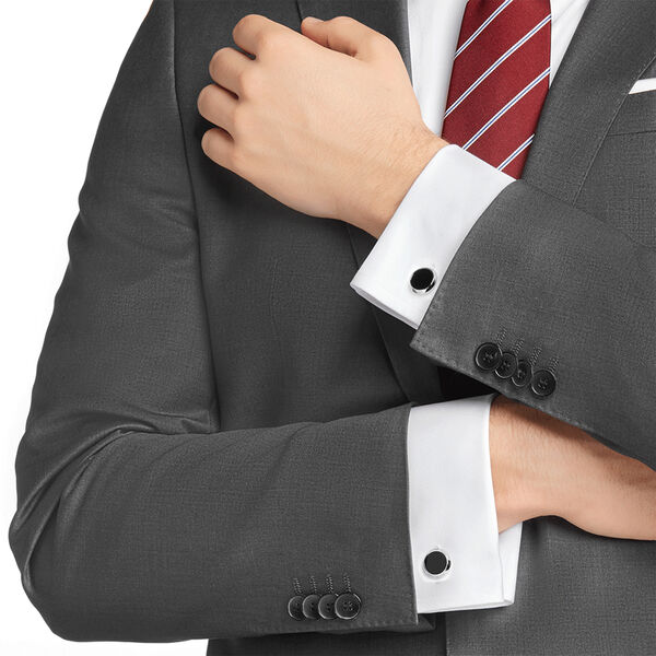 Meisterst&uuml;ck Stainless Steel and Onyx Cufflinks