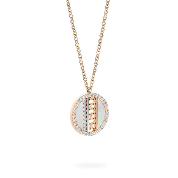 Mother-of-Pearl and Diamond Medallion Pendant