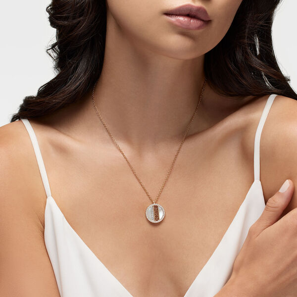 Mother-of-Pearl and Diamond Medallion Pendant