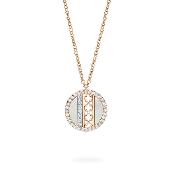 Mother-of-Pearl and Diamond Medallion Pendant
