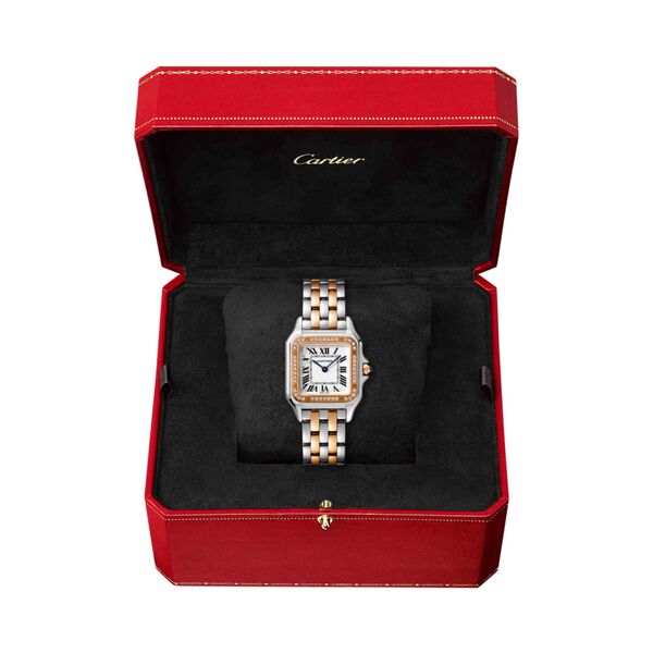Panth&egrave;re de Cartier Medium Quartz 29 x 37 mm Rose Gold, Stainless Steel and Diamond