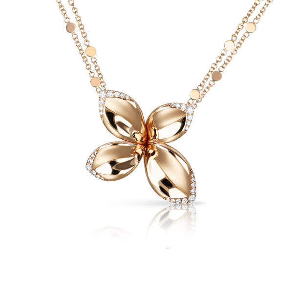 Giardini Segreti Rose Gold and Diamond Pendant