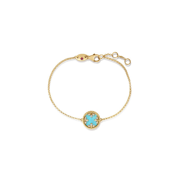 Venetian Medalions Yellow Gold, Turquoise and Diamond Bracelet
