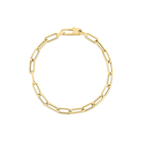 Classic Gold Yellow Gold Fluted Link Bracelet