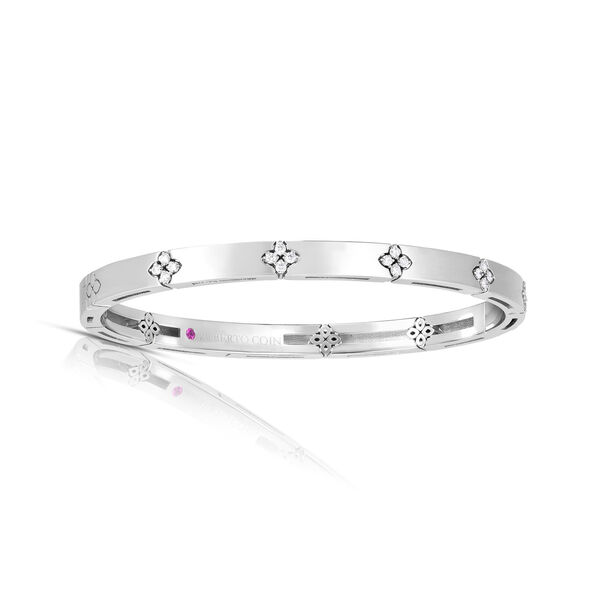 Love In Verona White Gold and Diamond Bangle Bracelet
