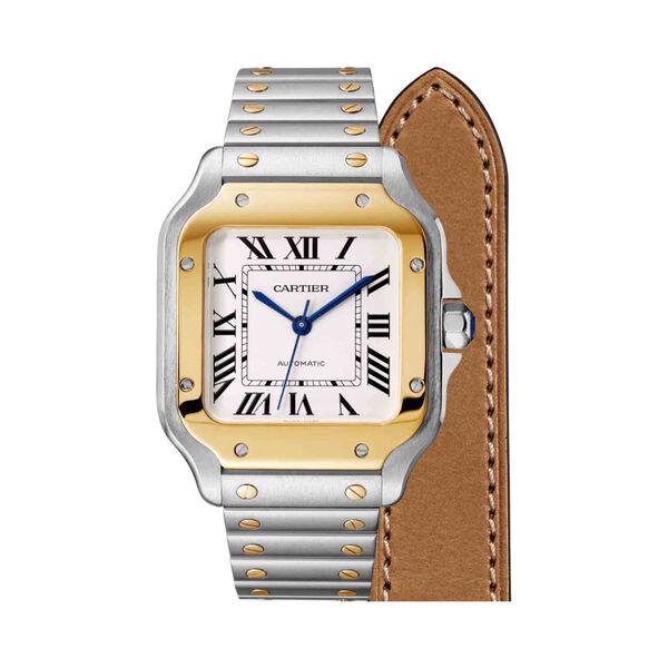 Santos de Cartier Medium Automatic 35 mm Yellow Gold and Stainless Steel
