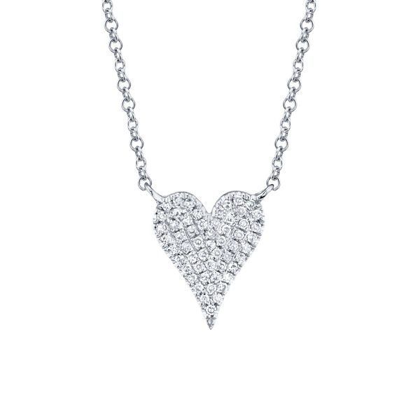 Kate White Gold and Diamond Pav&eacute; Heart Pendant