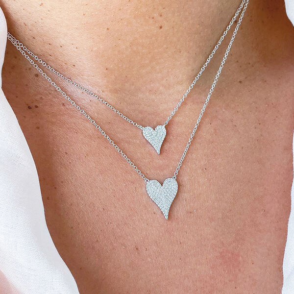 Kate White Gold and Diamond Pav&eacute; Heart Pendant