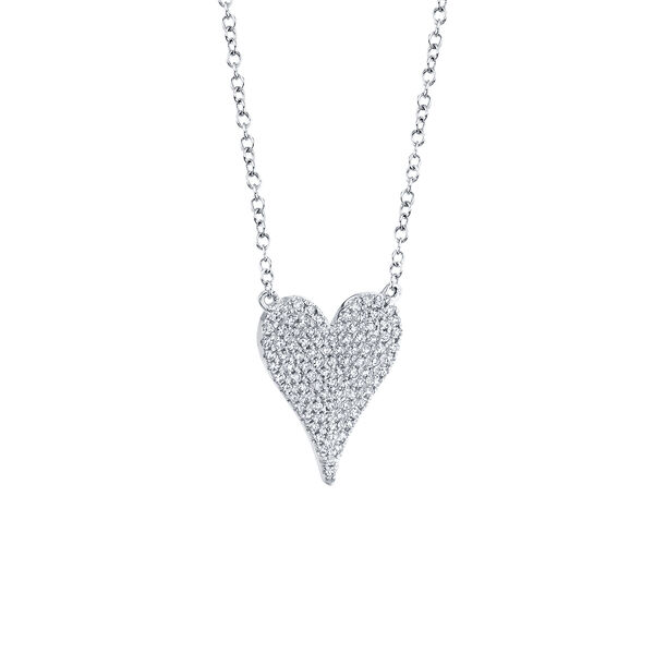 Kate White Gold and Diamond Pav&eacute; Heart Pendant