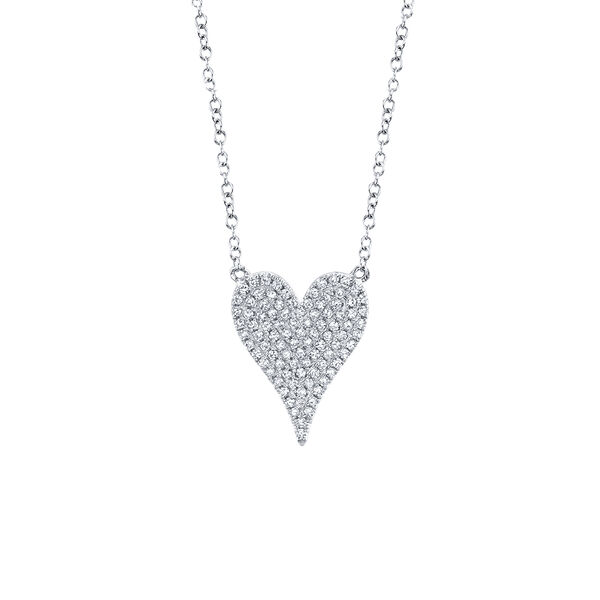 Kate White Gold and Diamond Pav&eacute; Heart Pendant