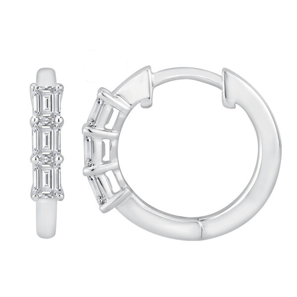 White Gold Diamond Hoop Earrings